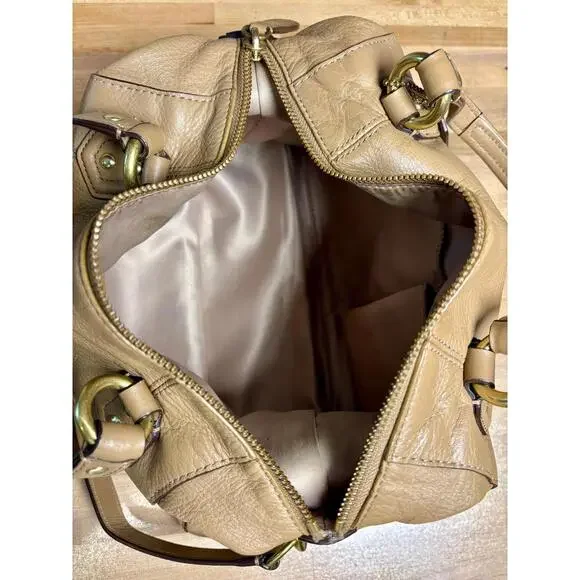 Coach Camel Pebbled Leather Campbell Satchel Bag F24690 Brass Hardware - Picture 7 of 7